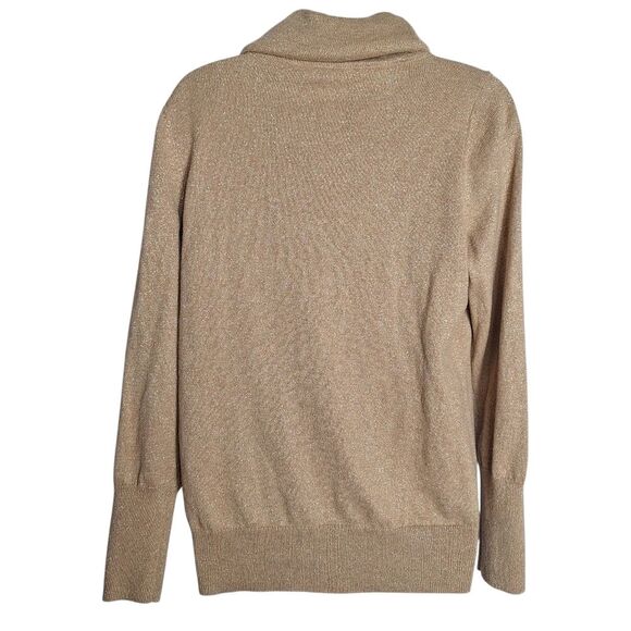 Chicos Womens Shimmer Cowl Neck Sweater Long Sleeve Oversized Rabbit Medium - Picture 6 of 10